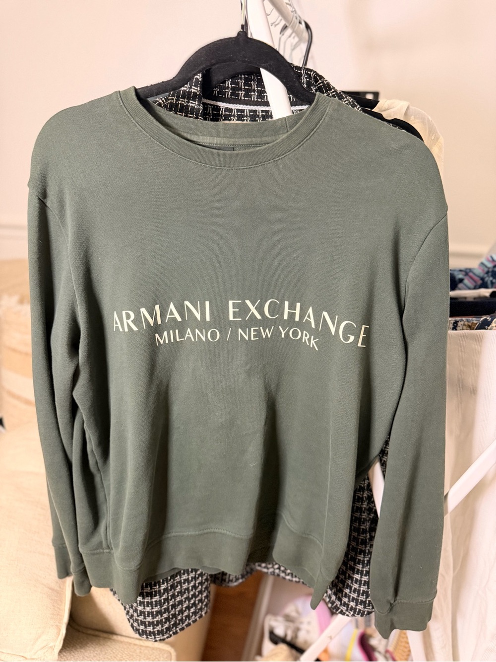 Armani Exchange Men’s Green Logo Sweatshirt